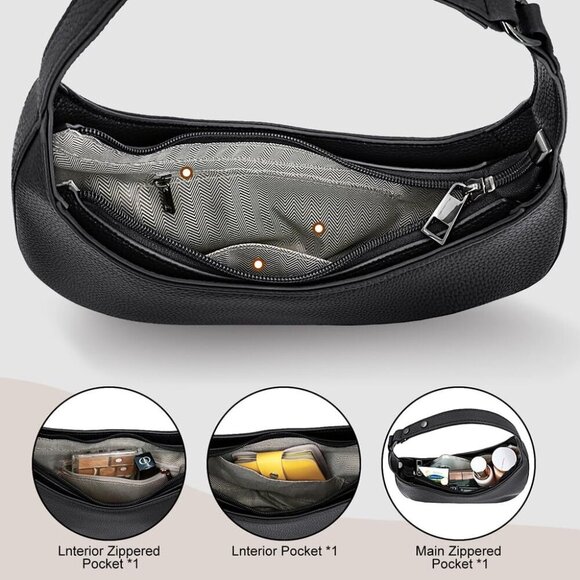 Small Women's Shoulder Bag Vegan Leather Evening Purse Compact Stylish - Picture 6 of 7